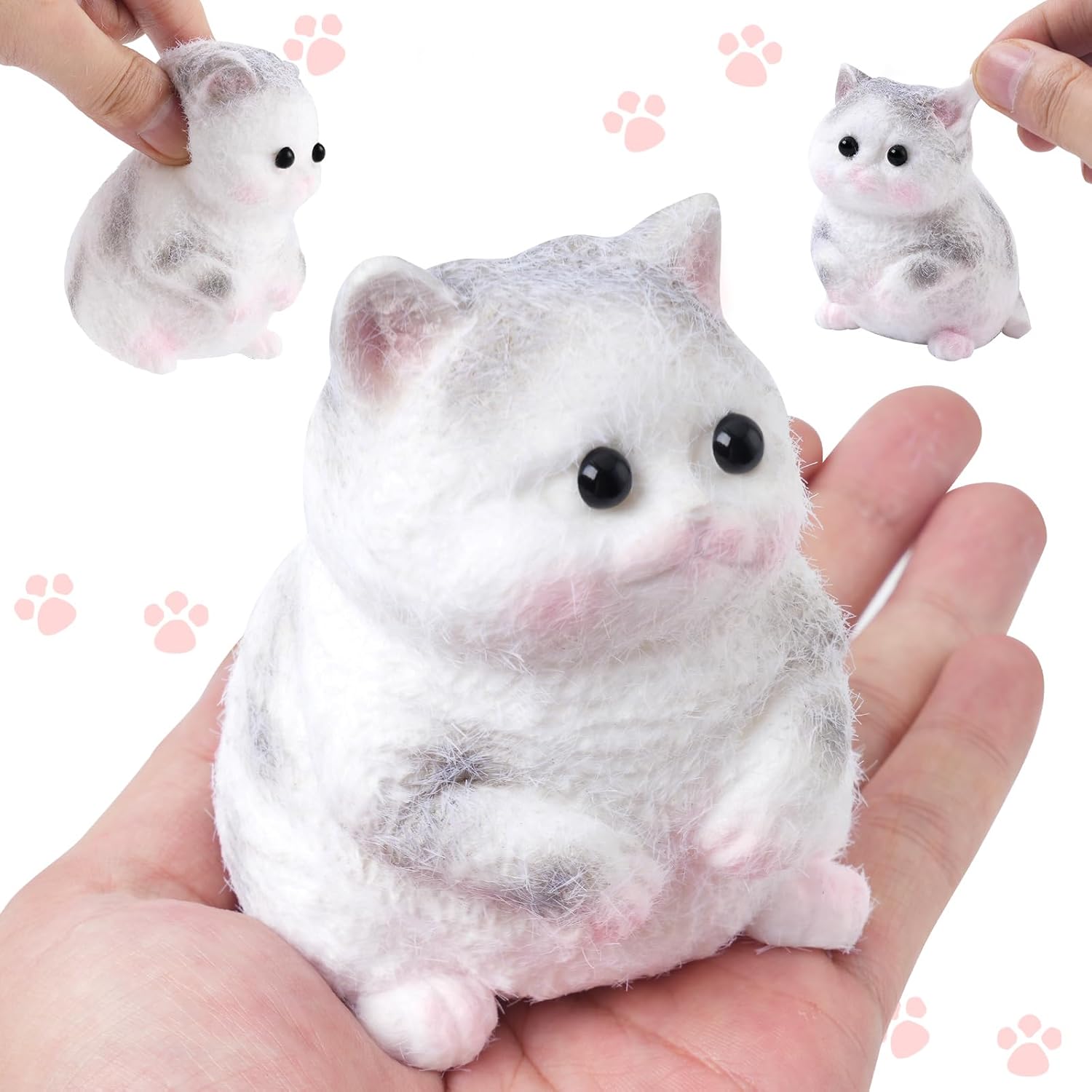 AONSOULE Handmade Cat Squishy Toy, Soft Cat Squeeze Toy Stress Relief Squishy Cat Toy, Funny Gifts for Kids & Adults, School Events Party Favors