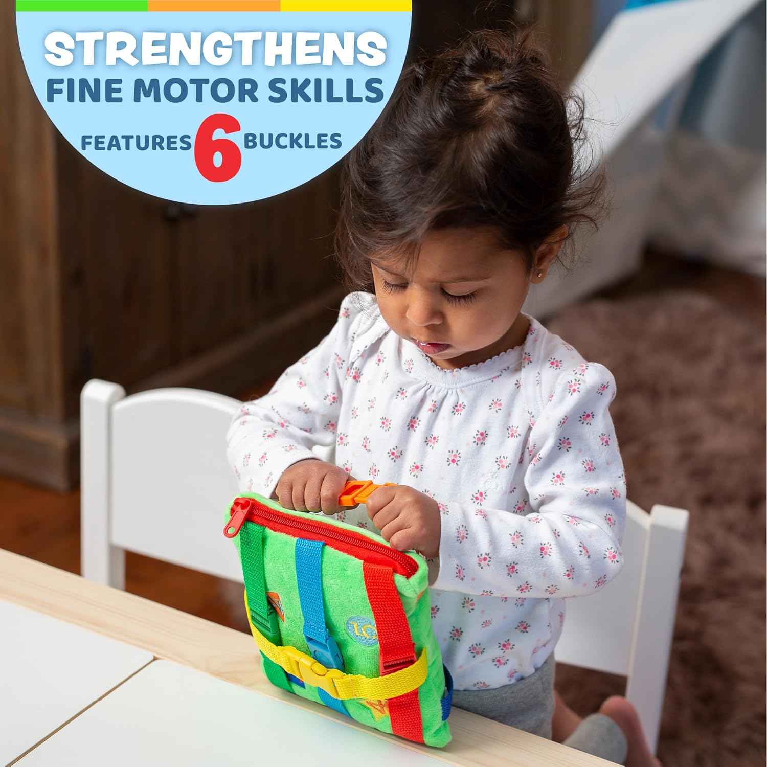 Buckle Toys - Buster Square - Learning Activity Toy - Develop Fine Motor Skills and Problem Solving - Toddler Travel Essential - Educational Classroom Must Have - Image 2