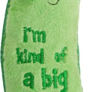 Catstages Crunchy Pickle Kicker Toy with Catnip and Dental Mesh, Pickle Shape, Plush and Crinkle Cat Toy for Kicking, Tossing, and Teeth Cleaning, Green