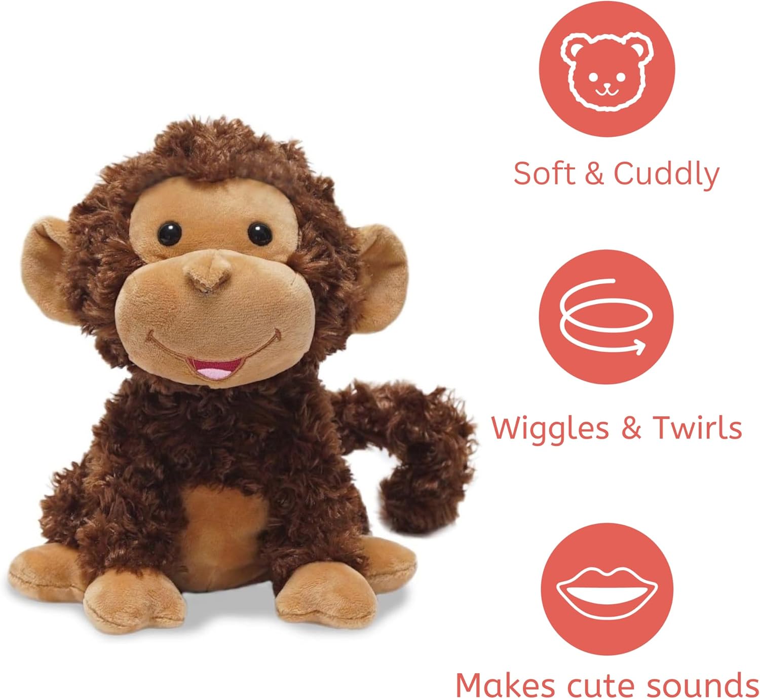 Cuddle Barn - Crackin' Up Coco | Super Soft Animated Twirling Moving Monkey Stuffed Animal Plush Toy | Spins Around Making Monkey Sounds, 10 Inches - Image 4