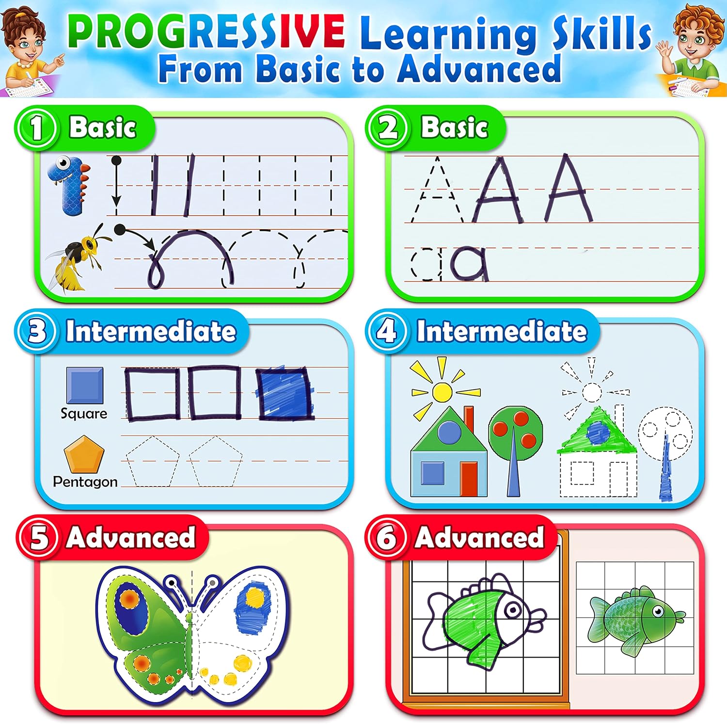 Curious 2 Learn Toddler Preschool Learning Activities | Handwriting Practice for Kids | Workbook Learning Resources| Tracing Kindergarten Workbooks | Busy Book | 4 Year Old Boy Birthday Gift | Blue - Image 2