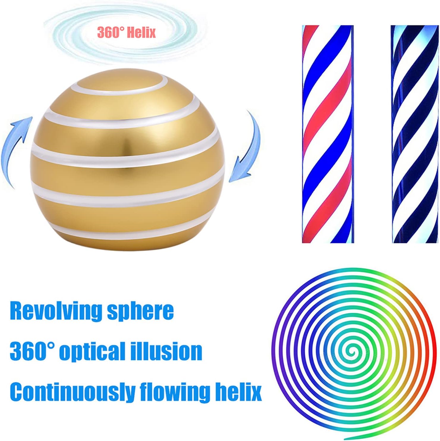 Desk-Fidget-Toys for Kinetic-Toy: Cool-Gadgets Cool-Stuff for Kid Children Teen Adult, Spinning 180 Seconds, Stress Relief Toy for Optical-Illusion Gift for Office School Home Women Men Christmas - Image 3