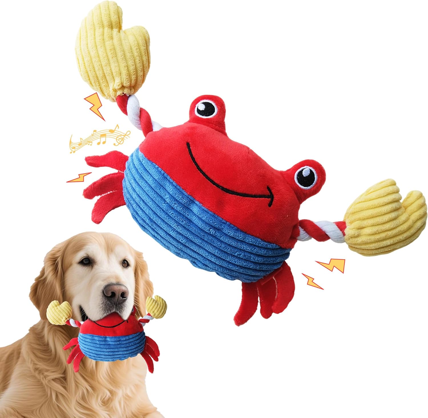 DSUMD Squeaky Dog Toys Stuffed Tear-Resistant Plush Chameleon Pet Toy Eliminates Boredom for Small Medium Breed, for Chewing and Playing Tug of War (Purple) - Image 8