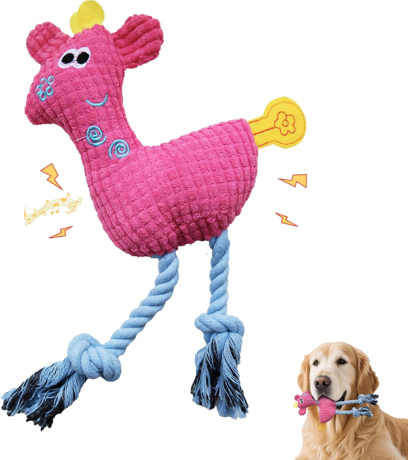 DSUMD Squeaky Dog Toys Stuffed Tear-Resistant Plush Chameleon Pet Toy Eliminates Boredom for Small Medium Breed, for Chewing and Playing Tug of War (Purple) - Image 12