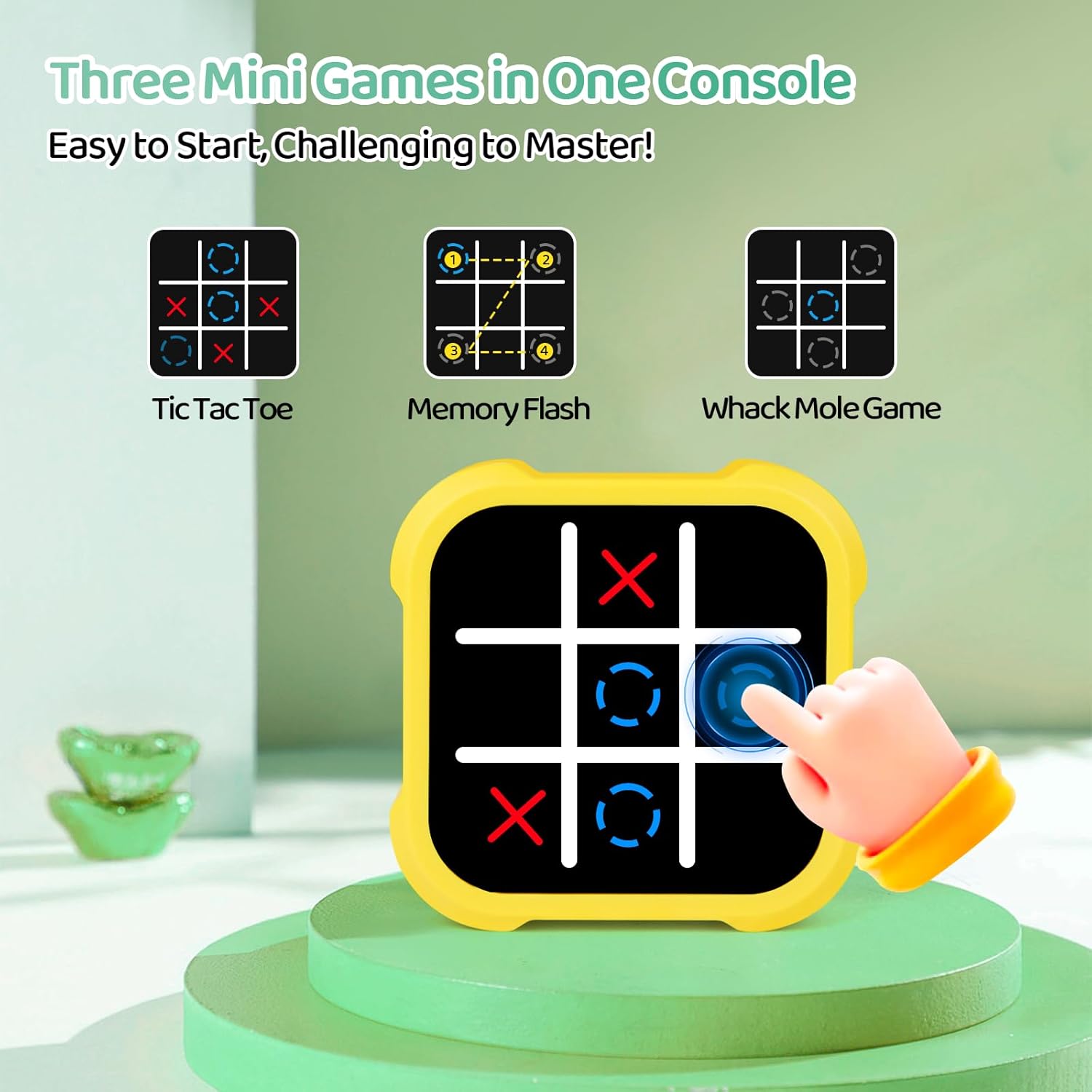 Electronic Tic Tac Toe Game - Electronic Puzzles Portable Handheld Games, 3-in-1 Tic Tac Toe Bolt Game Travel Tic Tac Toys for Educational Memory Growth, Infinite Tic-Tac-Toe Board Games for Ages 3+ - Image 2