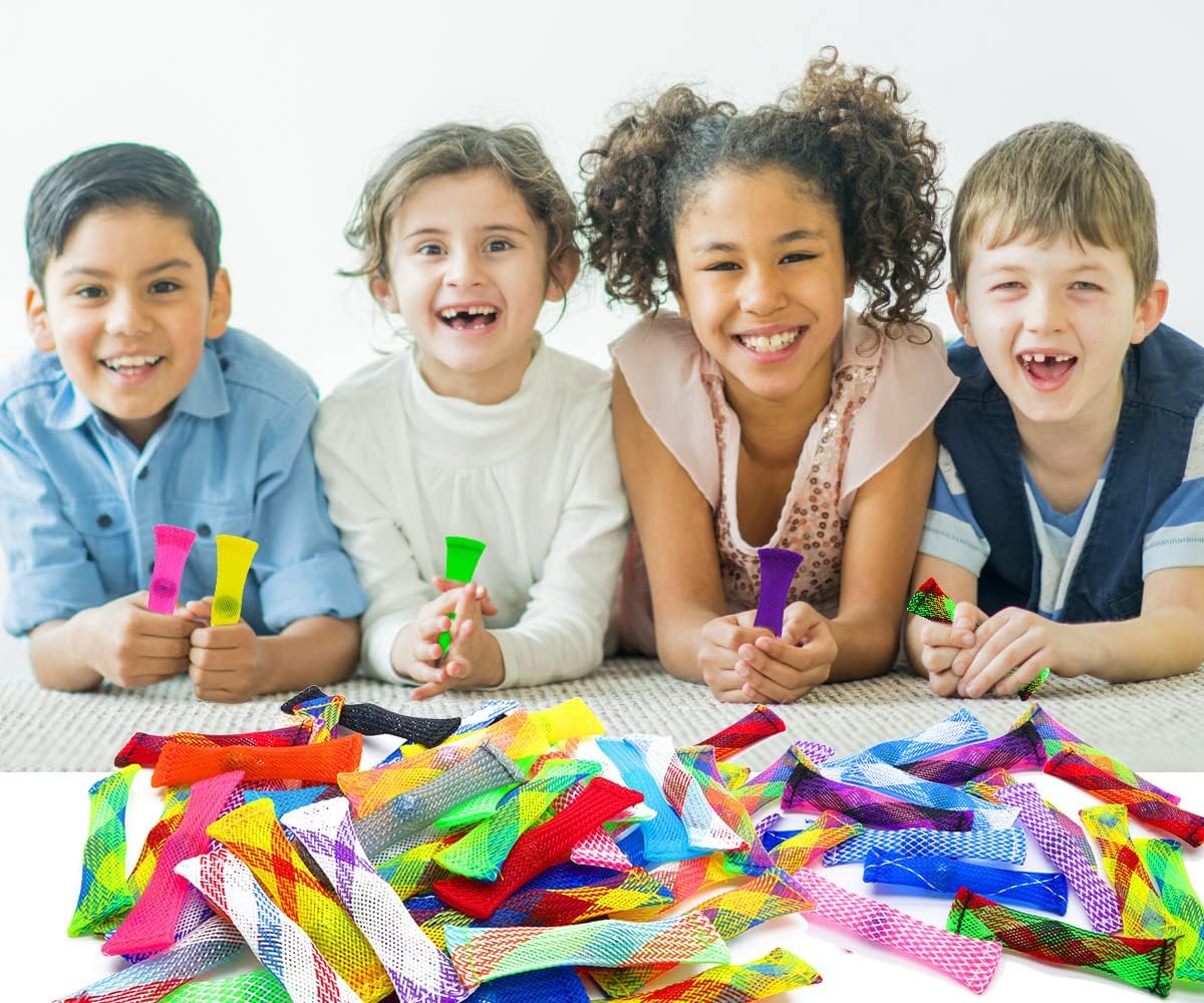 Fidget Toy 42 Pack Mixed Color Marble Mesh Fidget Toys,Stress Relieve Toy,Focus Enhance, Marble and Mesh Fidget Stress Relieve Toy for Kids Adults ADHD ADD Autism Halloween Decorations - Image 9