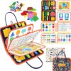 Freebear Busy Board Toddler Travel Toys Sensory Toys for Toddlers 1 2 3 4, Montessori Learning Toys for Toddlers Activities Board, Educational Toys for 3 4 Year Old Boys Girls Gift, Deluxe Classic