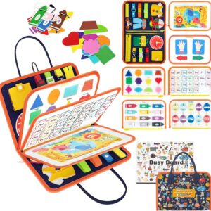 Freebear Busy Board Toddler Travel Toys Sensory Toys for Toddlers 1 2 3 4, Montessori Learning Toys for Toddlers Activities Board, Educational Toys for 3 4 Year Old Boys Girls Gift, Deluxe Classic