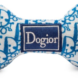Haute Diggity Dog Dogior Bone, Plush Designer Dog Toys with Interactive Squeaker, Stimulating Pet Enrichment, Machine-Washable & Safe Materials for All Breeds, Size Small