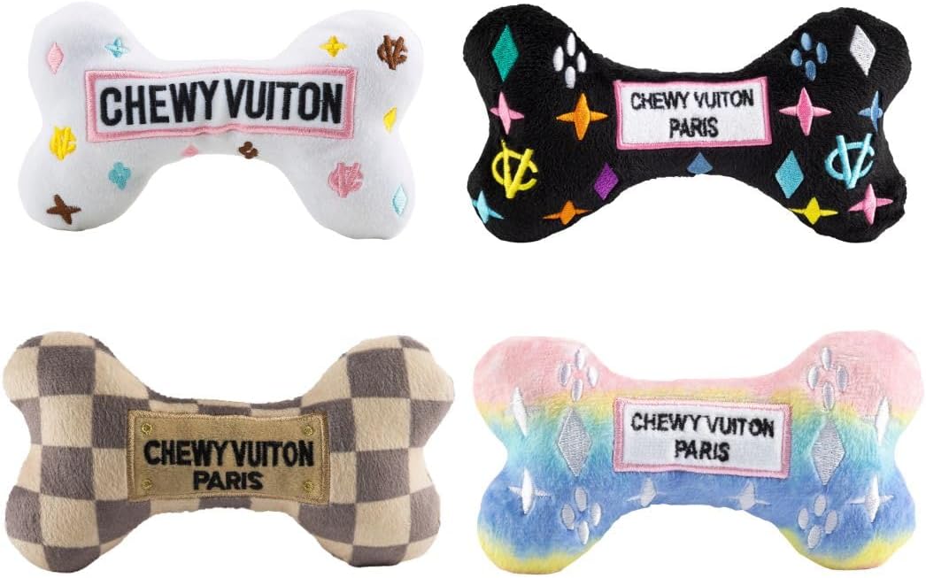 Haute Diggity Dog Medium Checker Chewy Vuiton Plush Dog Toys for Small, Medium & Large Dogs, 3-Pack Durable Stuffed Designer-Inspired Pet Toys with Interactive Squeaker, Machine-Washable & Safe - Image 17