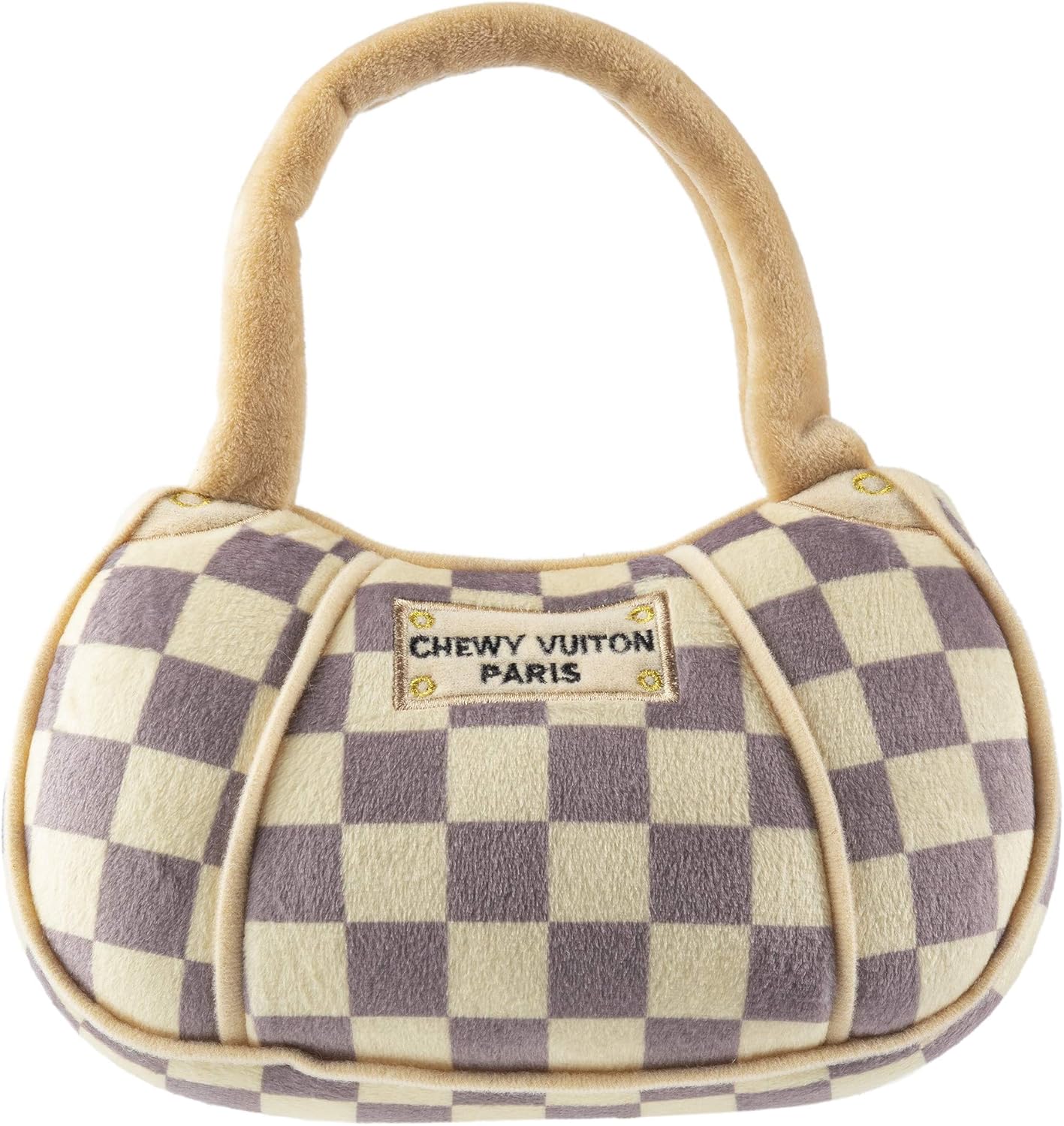 Haute Diggity Dog Medium Checker Chewy Vuiton Plush Dog Toys for Small, Medium & Large Dogs, 3-Pack Durable Stuffed Designer-Inspired Pet Toys with Interactive Squeaker, Machine-Washable & Safe - Image 11