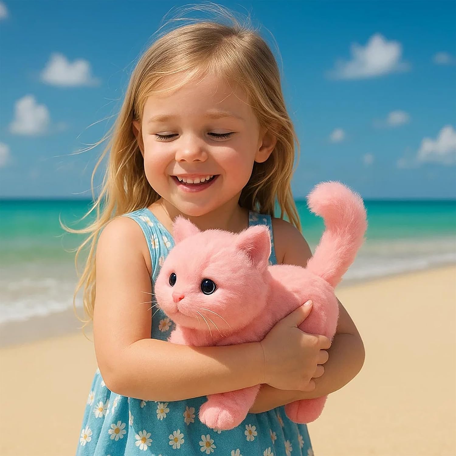 Hswera My Realistic Cat Toy-Bring Endless Joy and Warmth, 2025 New Ai Robot Kitten That Acts Like a Real Cats,Toy Cat That Walks, Meows & Tail Wagging (Pink) - Image 5