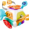 iPlay, iLearn 10 in 1 Baby Busy Board Cube, Montessori Sensory Toy Toddler 1-3, Infant Carseat Plane Travel, Kid Education Learning Activity, Birthday Gift 6 9 10 12 18 Month 1 2 Year Old Boy Girl