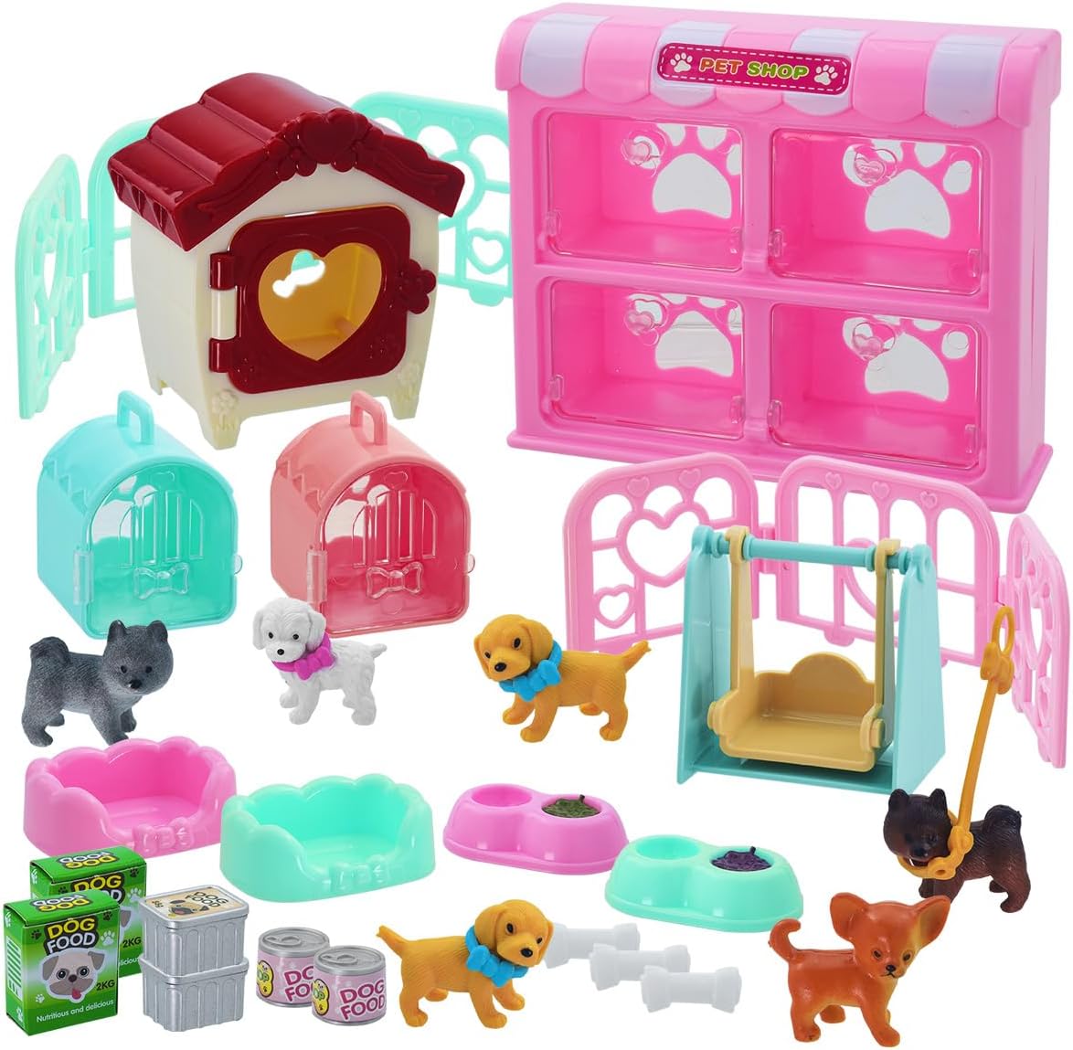 iselyn Pet Pretend Play Toys, 48Pcs Cat Figures Toys for Kids Realistic Detailed Cat Care Center with Accessories Toy Sets Educational Gifts for Kids Toddlers Girls Boys - Image 8