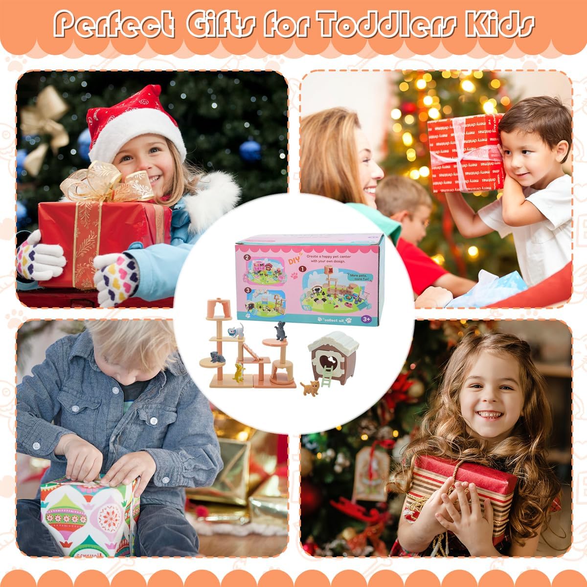 iselyn Pet Pretend Play Toys, 48Pcs Cat Figures Toys for Kids Realistic Detailed Cat Care Center with Accessories Toy Sets Educational Gifts for Kids Toddlers Girls Boys - Image 7