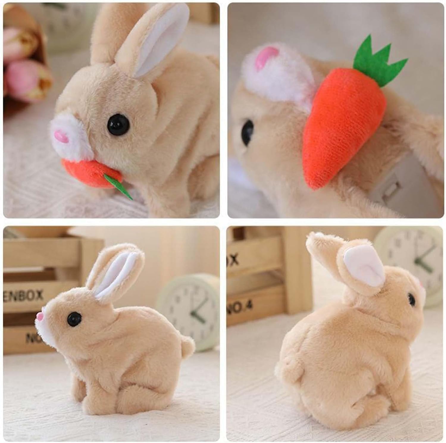 KDIRST Bunby - My Realistic Bunny Toy, Interactive Bunny Realistic Bunny - Jumping, Twitching, and Shaking Ears, Bunny Realistic Bunny Toy, Bunbi Realistic Bunny, Realistic Bunny Toys for Kids(White) - Image 5