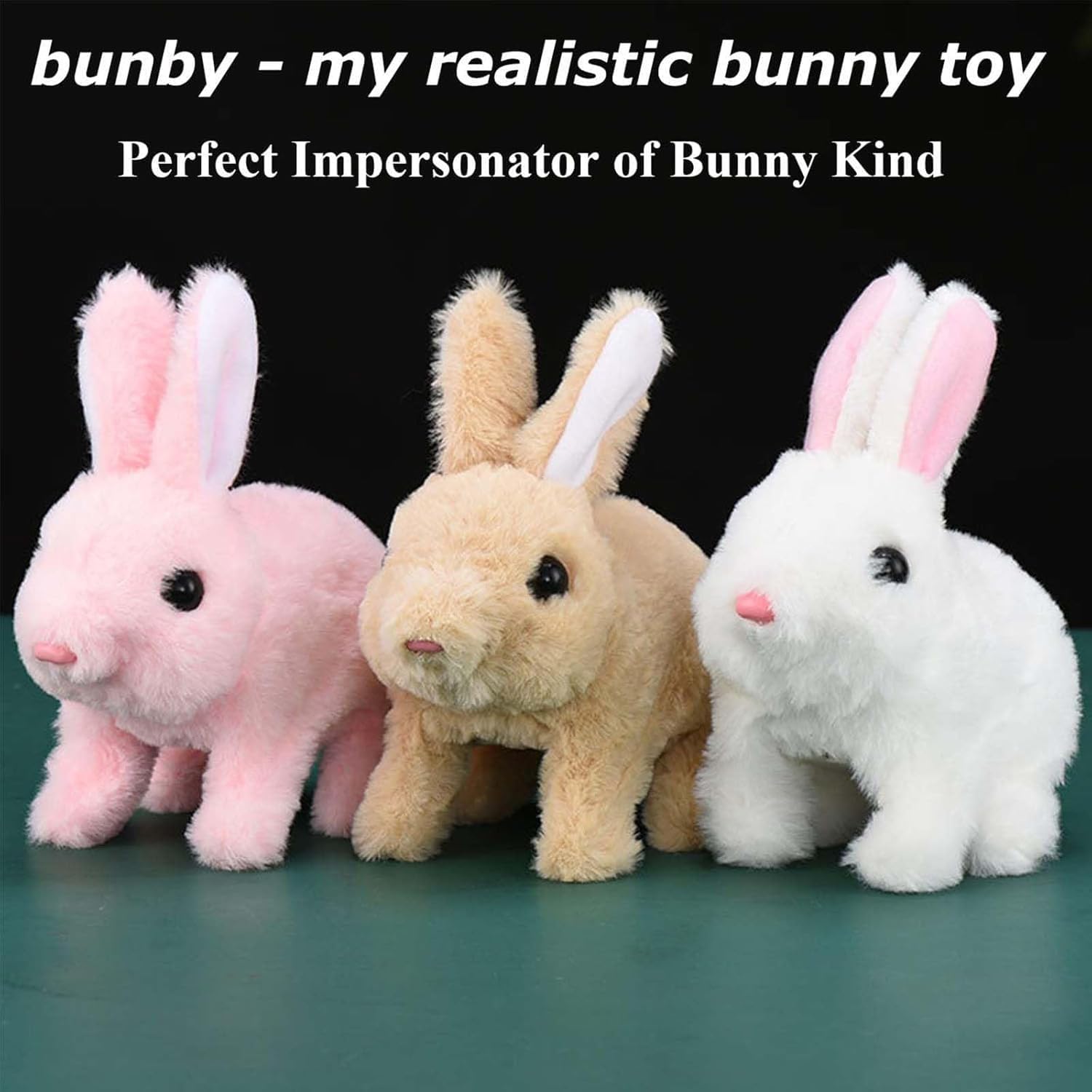KDIRST Bunby - My Realistic Bunny Toy, Interactive Bunny Realistic Bunny - Jumping, Twitching, and Shaking Ears, Bunny Realistic Bunny Toy, Bunbi Realistic Bunny, Realistic Bunny Toys for Kids(White) - Image 6
