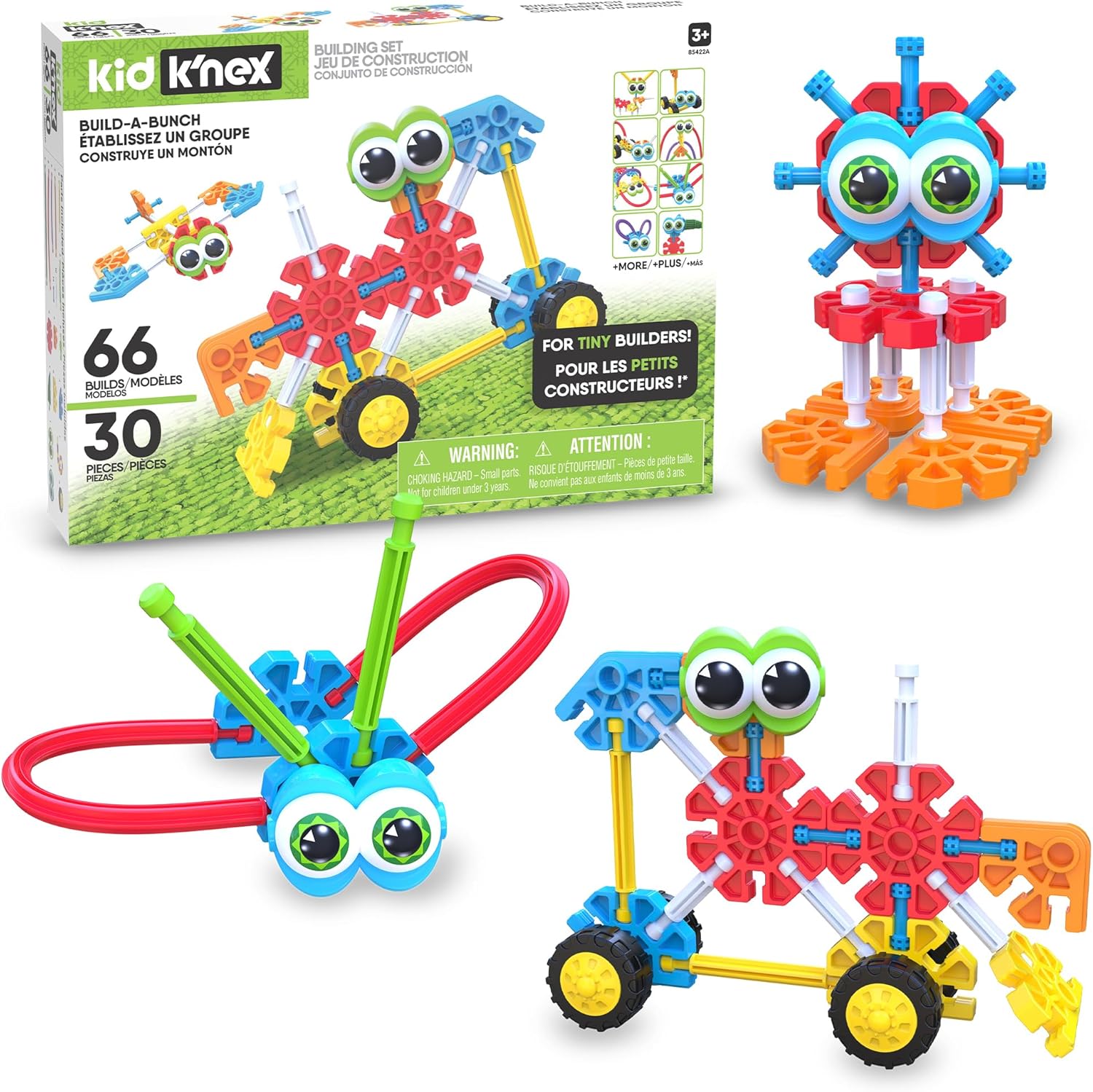 KID K'NEX - Build A Bunch Set ‚ 66 Pieces, Preschool STEM Building, Kid Construction Set, Creative Play‚ Ages 3+
