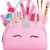 Kids Real Makeup Kit for Girls with Pink Unicorn Purse, Non Toxic Washable Make Up - Unicorn Toys for Toddler & Birthday Gifts for Girl Ages 3 4 5 6 7 8 9 10 Years Old - Pretend Play Vanity Set