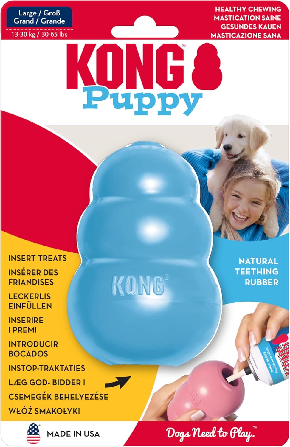 KONG - Puppy Toy Natural Teething Rubber - Fun to Chew, Chase and Fetch - for Small Puppies - Pink - Image 13