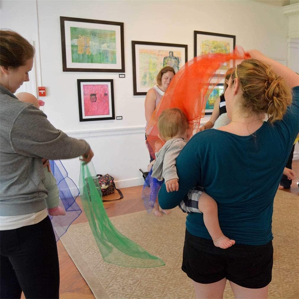 Lolakee Juggling Scarves, 12 PCS Dance Scarves for Kids Play Silk Scarve for Toddlers Children Movement Music Scarf Magic Tricks Performance Props Accessories Rhythm Band Scarfs 12colors 24 inches - Image 2