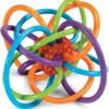 Manhattan Toy Winkel Rattle & Sensory Teether Toy, Blue/Green/Orange, 5 Inch x 4 Inch x 3.5 Inch