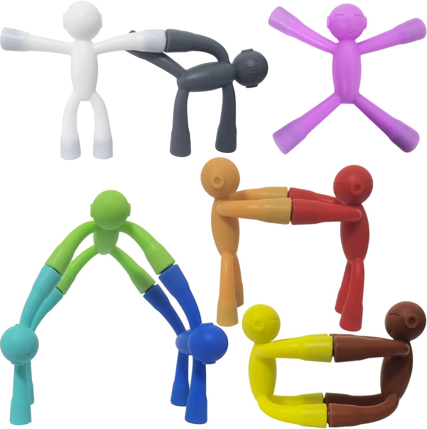 Mom&Myaboy Mini Man Magnetic Toys - 10 Pcs Rubber Magnet Men Educational Fidget Toys for 3-15 Year Olds (Classical)