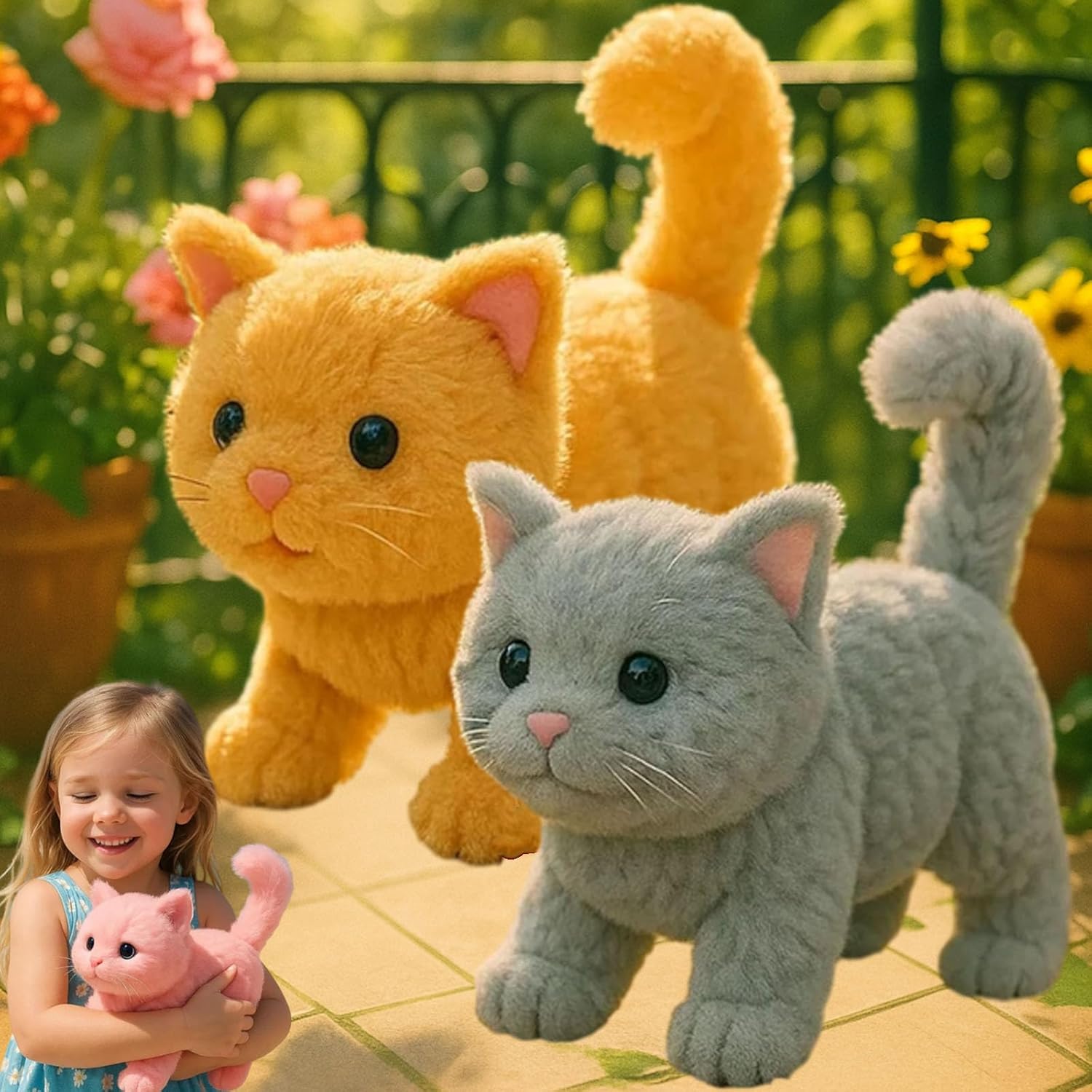 My Realistic Cat Toy-Bring Endless Joy and Warmth, 2025 New Ai Robot Kitten, Realistic Cat Stuffed Animal,That Acts Like a Real Cats,Toy Cats That Walks, Meows & Tail Wagging (White) - Image 11