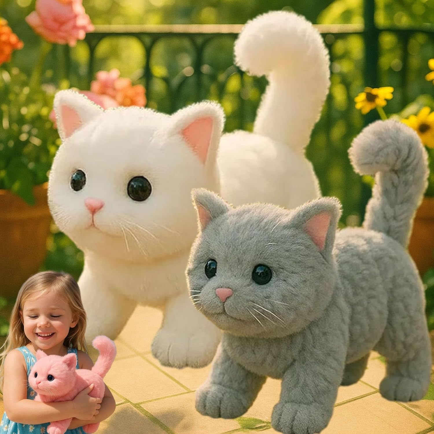 My Realistic Cat Toy-Bring Endless Joy and Warmth, 2025 New Ai Robot Kitten, Realistic Cat Stuffed Animal,That Acts Like a Real Cats,Toy Cats That Walks, Meows & Tail Wagging (White) - Image 13