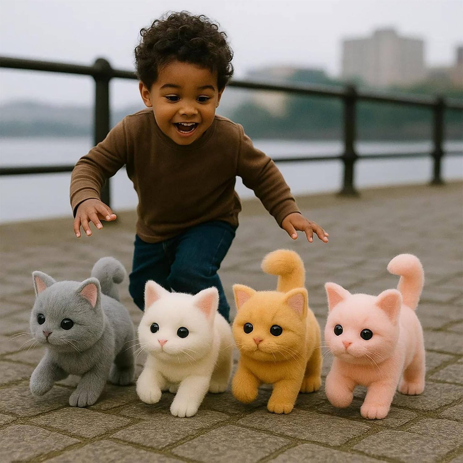My Realistic Cat Toy-Bring Endless Joy and Warmth, 2025 New Ai Robot Kitten, Realistic Cat Stuffed Animal,That Acts Like a Real Cats,Toy Cats That Walks, Meows & Tail Wagging (White) - Image 7