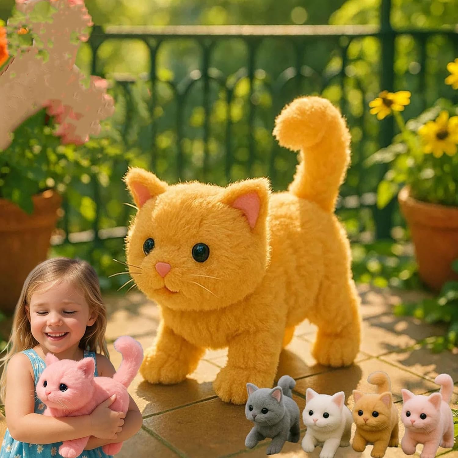 My Realistic Cat Toy-Bring Endless Joy and Warmth, 2025 New Ai Robot Kitten, Realistic Cat Stuffed Animal,That Acts Like a Real Cats,Toy Cats That Walks, Meows & Tail Wagging (White) - Image 12