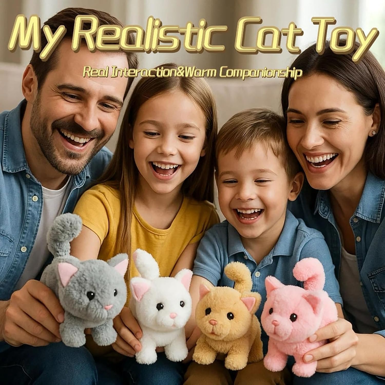 My Realistic Cat Toy-Bring Endless Joy and Warmth, 2025 New Ai Robot Kitten, Realistic Cat Stuffed Animal,That Acts Like a Real Cats,Toy Cats That Walks, Meows & Tail Wagging (White) - Image 2