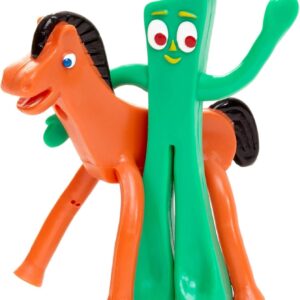 NJ Croce Gumby and Pokey Bendable Figures, Vintage Gift for Kids, Original Poseable Toy, Pair Pack, Safe for Kids, Bring The Gumby Show to Your Home!