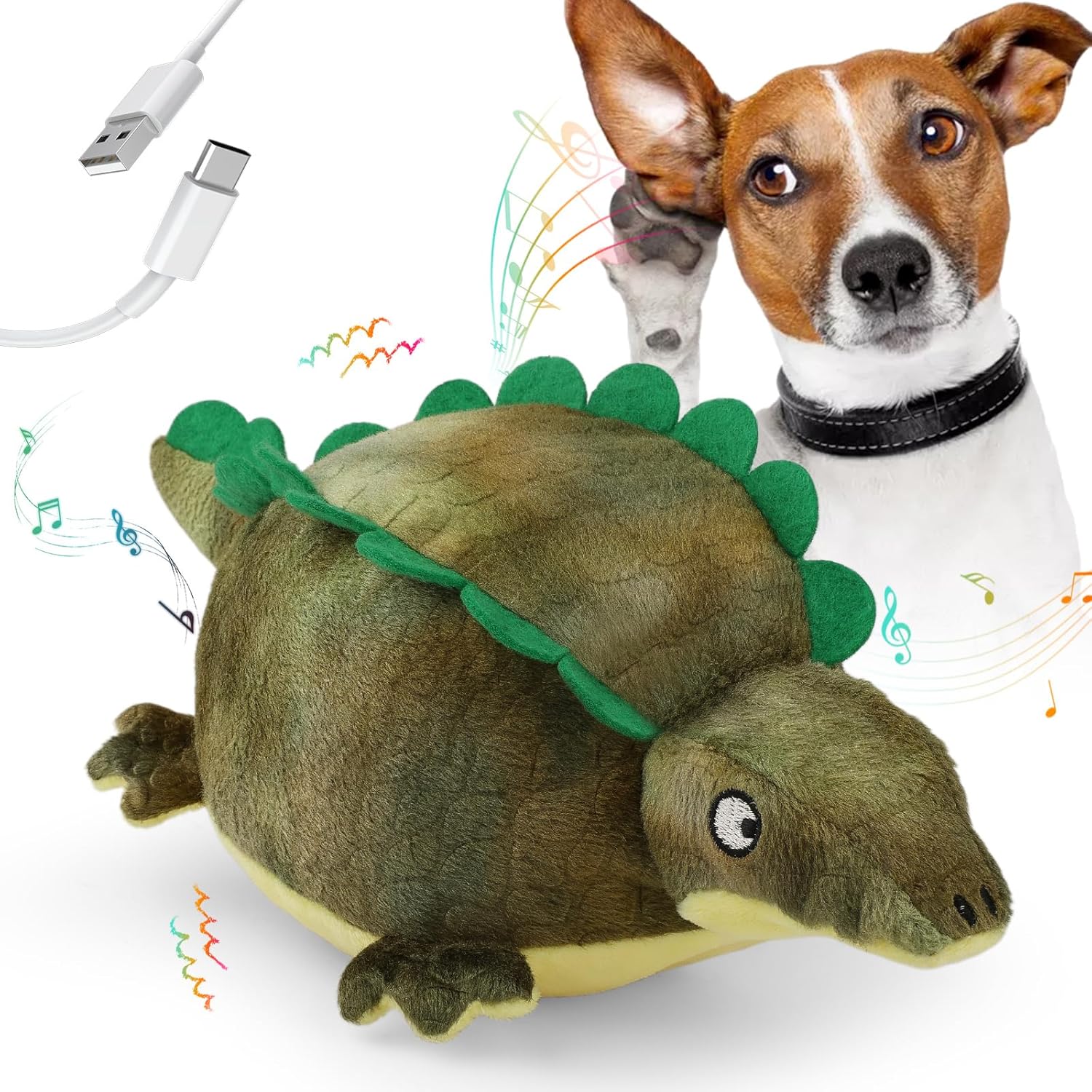 QDAN Interactive Dog Toys: [ 2025 Newly Upgraded] Remote Control, Rechargeable Dog Toys to Keep Them Busy, Squeaky Soccer Balls for Small Medium Pets, Crocodile Style