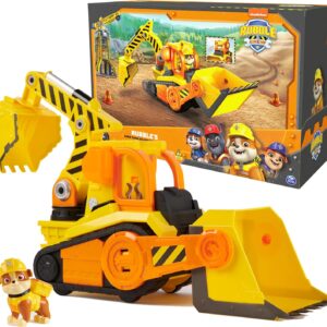 Rubble & Crew, Bark Yard Deluxe Bulldozer Construction Truck Toy with Lights, Sounds & Rubble Action Figure, Kids Toys for Boys & Girls Ages 3+