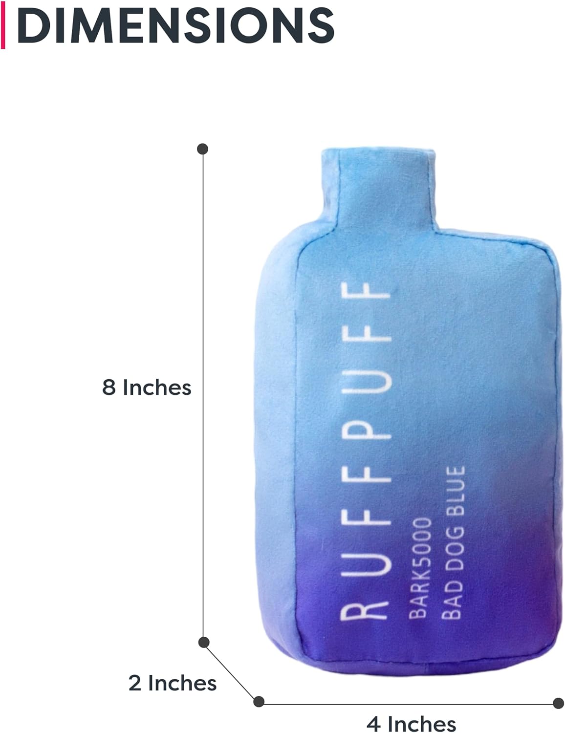 Ruff Puff Cute Plush Dog Toys - Funny Parody Puppy Toys with Squeaker - Dog Birthday Gift (Blue) - Image 4