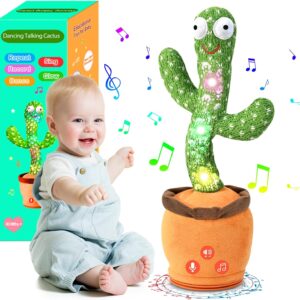 SANJOIN Dancing Talking Cactus Toy for Baby Toddler, Boys Girls Gifts Singing Mimicking Recording Repeating What You Say Baby Toys with 120 English Songs (Adjustable Volume)