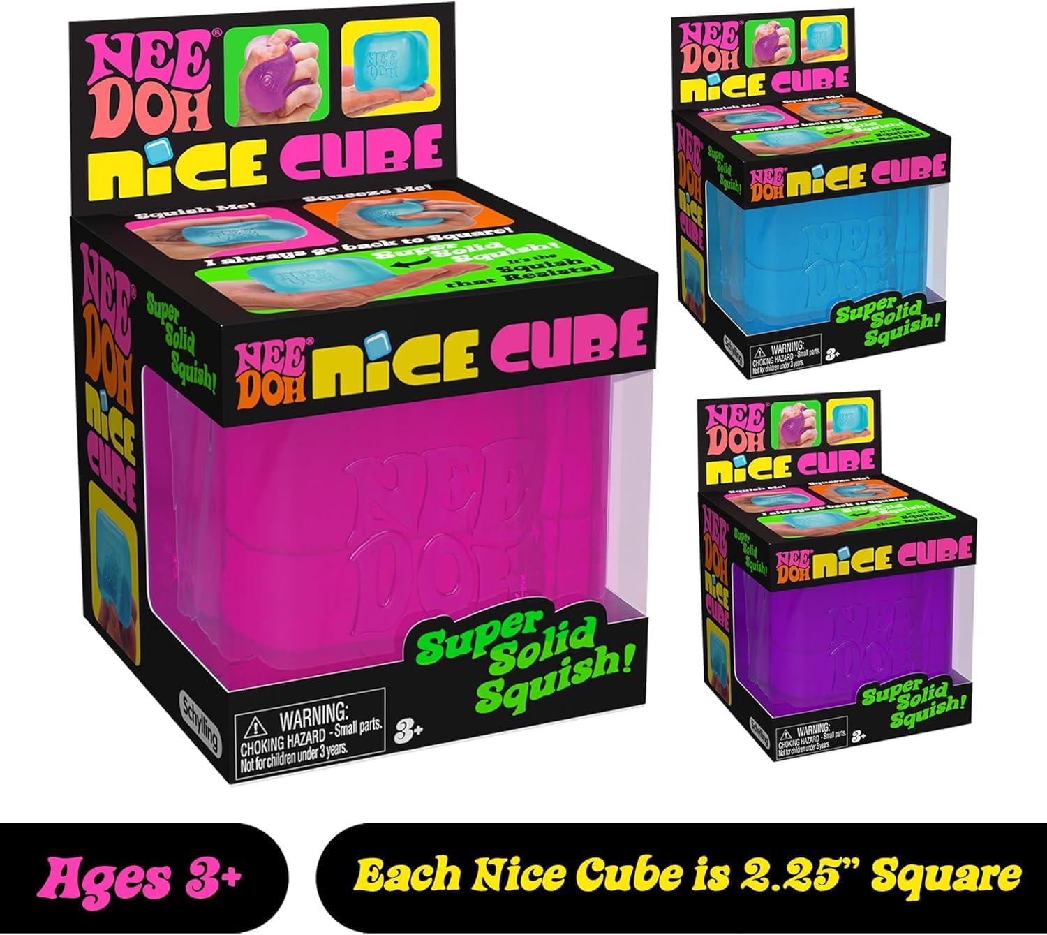 Schylling NeeDoh Nice Cube -Sensory Squeeze Toy with Super Solid Squish - 2.25" Cube - Image 2