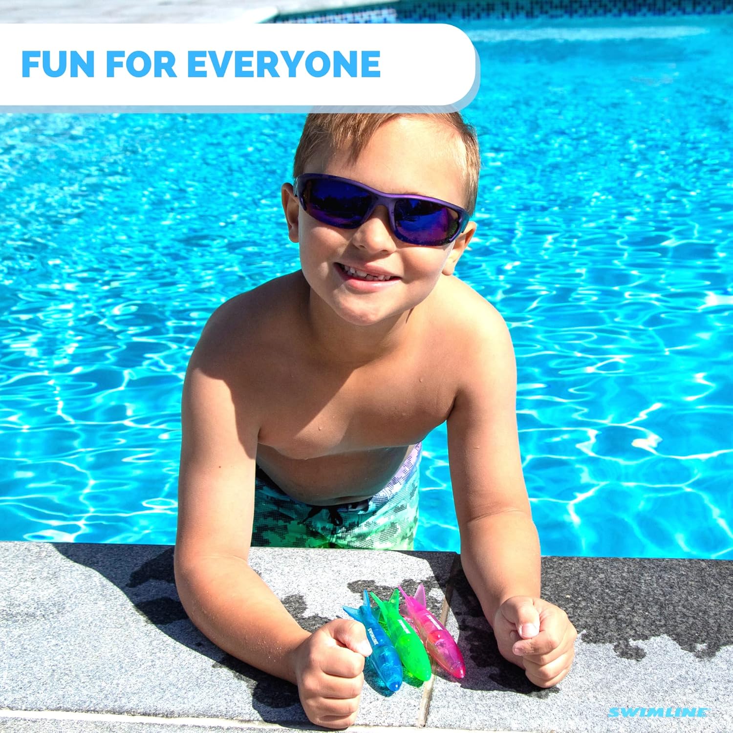 Swimline Original 3-Pack Diving Toys LED Light-Up Glowing Fun Torpedo Turbos Catch The Fish Retrieval Game for Swimming Pool & Bath Tub for Kids Multi Color Flashing Underwater Dive Practice Learn - Image 2