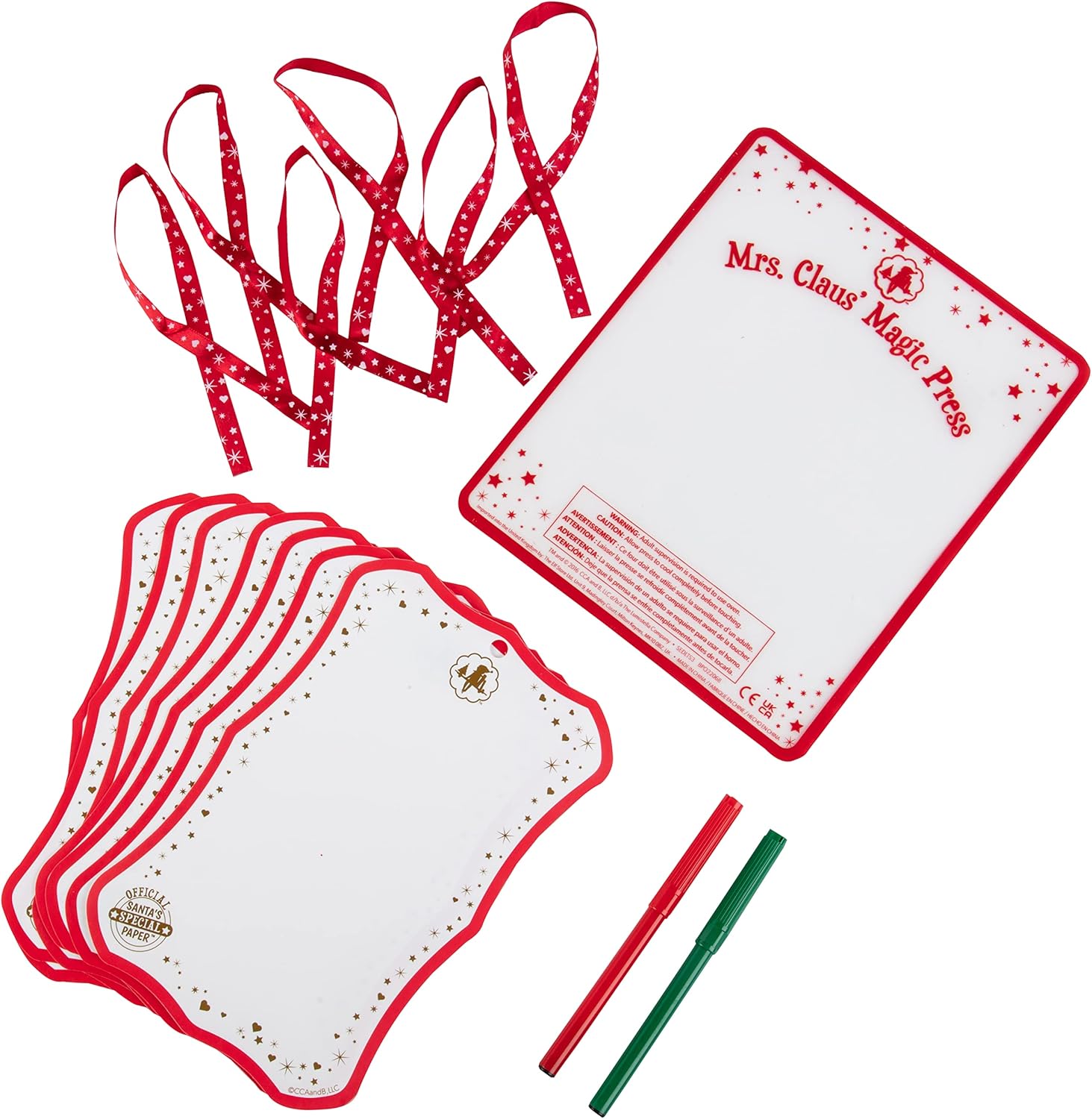 The Elf on The Shelf: Letters to Santa - Send Shrinking Christmas Lists to Santa through your Elf- 18 Piece Gift Set Includes Magic X-mas Paper, Mrs Claus' Press, Ribbon Sashes, Markers, and Parchment - Image 5