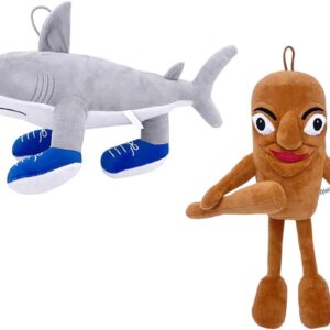 Tralalero Tralala Plush Character Set, 5PCS Meme-Inspired Cotton-Filled Decorative Plushies, Funny Fabric Figures for Adult Collectors & Room Decor, 8\u201314.5 Inch (2pcs)