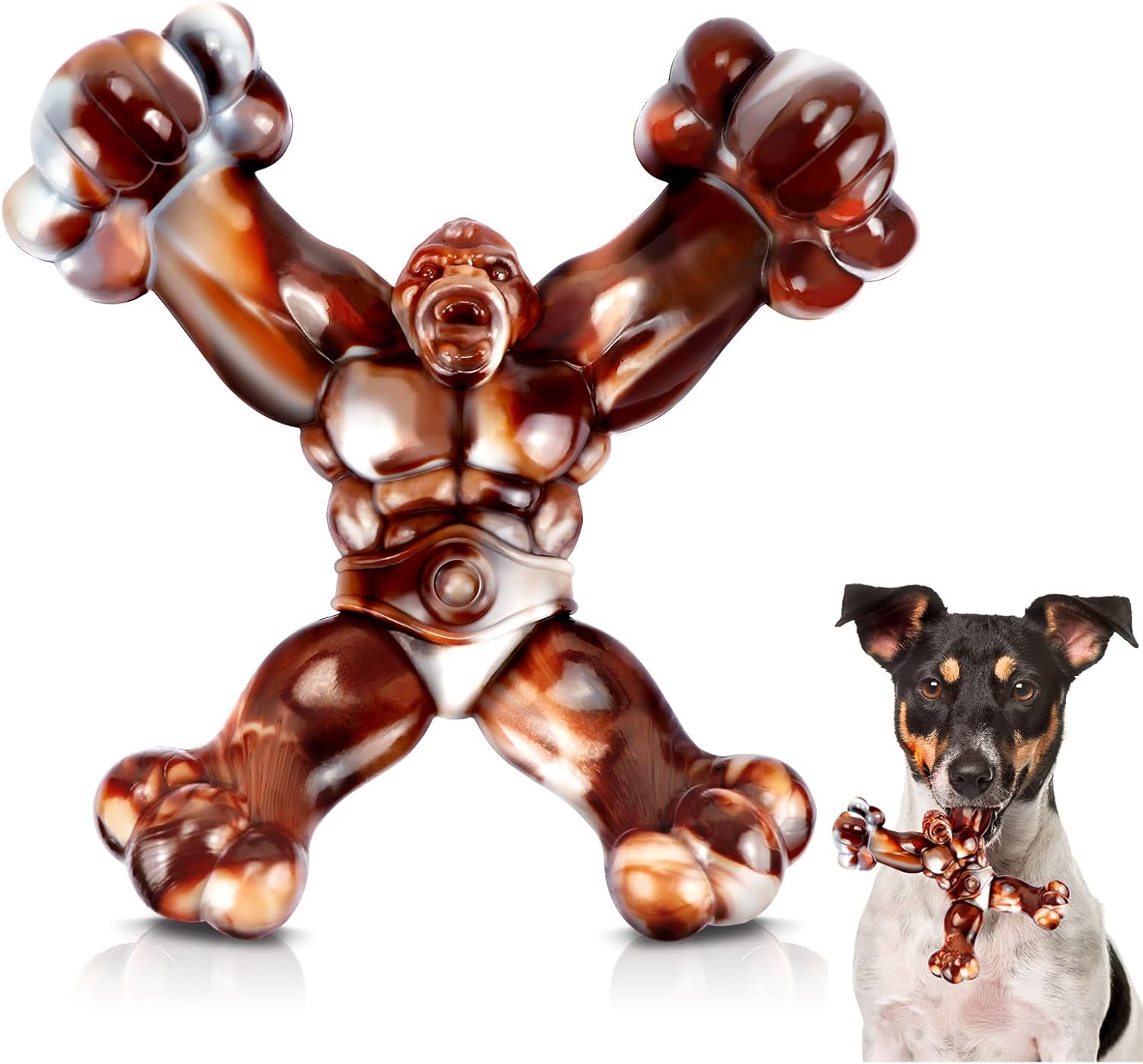 WinTour Tough Dog Toys for Aggressive Chewers, Indestructible Dog Chewers for Medium & Large Breeds, Squeaky Durable Chew Toys to Keep Them Busy, Reduce Boredom, Teeth Cleaning, Bacon Flavor - Image 9