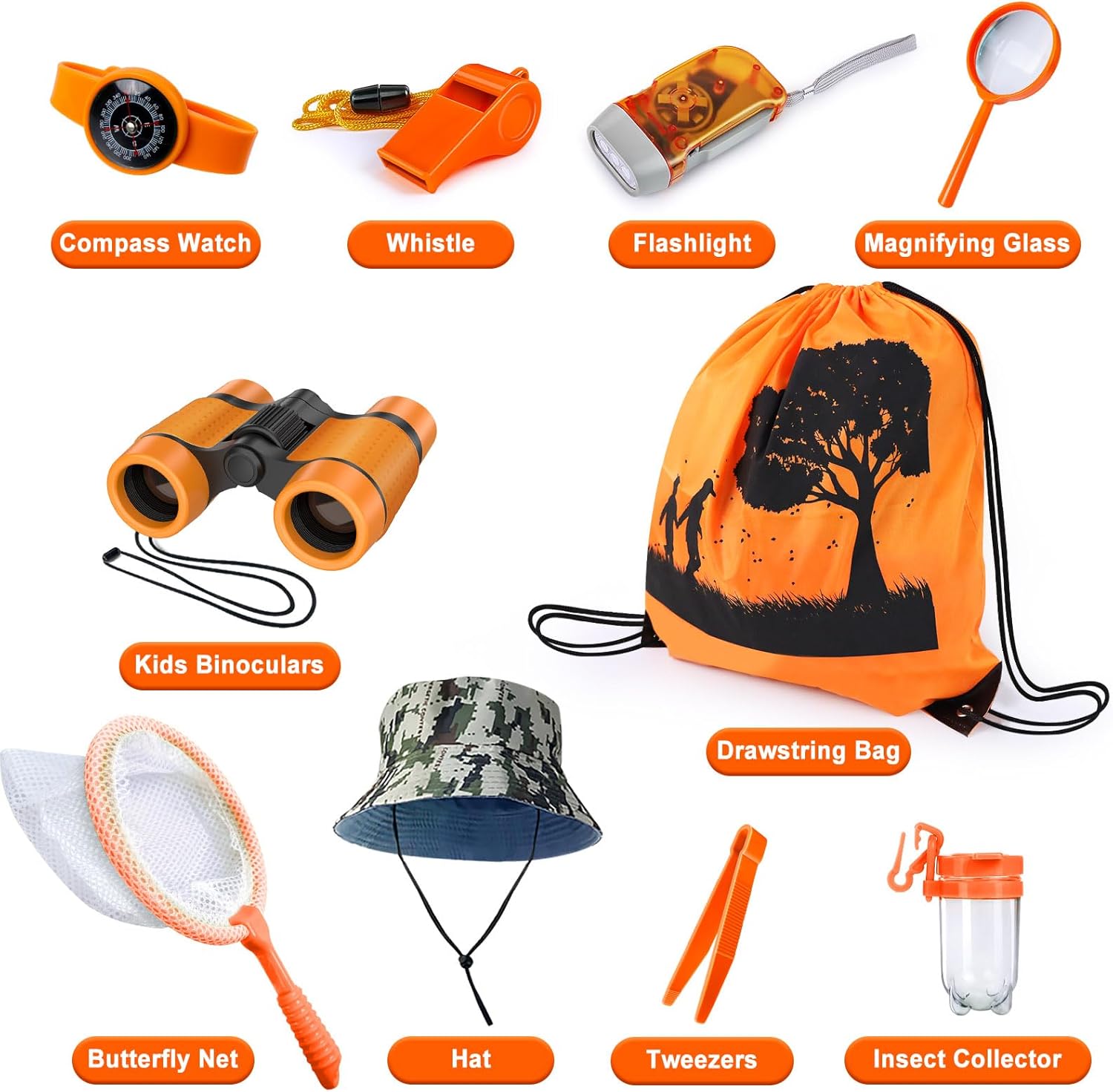YOPINSAND Kids Explorer Kit & Bug Catcher Kit, Camping Gear for Kids, Outdoor Exploration Set with Backpack & Hat, Binoculars, Ideal Outdoor Camping Adventure Toys for Boys Girls 3-12 - Image 4