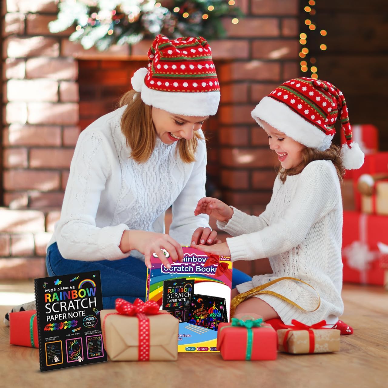 ZMLM Scratch Paper Art-Crafts Gift: 2 Pack Rainbow Notebooks Supplies Toys Easter Basket Stuffers for 3 4 5 6 7 8 9 10 Years Old Girls and Boys Kids Birthday Party Games (Pink) - Image 6